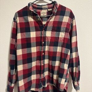 RedHead Men's Casual Red and Navy Plaid Shirt